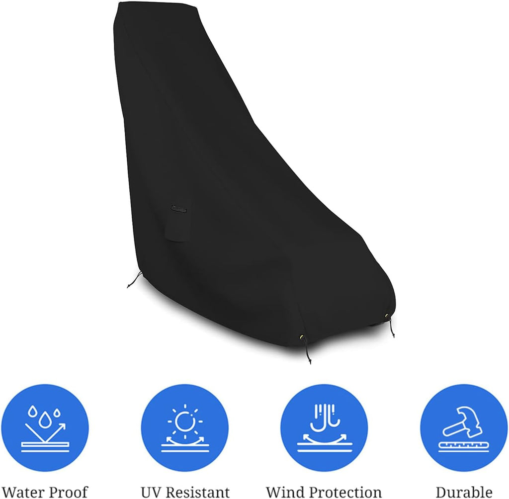 Lawn Mower Cover 18 Oz Waterproof - Customize Cover with Any Size - 100% Weather Resistant Grass Mower Cover with Air Pocket and Drawstring with Snug Fit (50' D x 25' W x 44' H, Black)