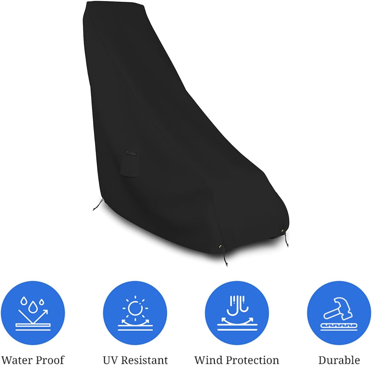 Lawn Mower Cover 18 Oz Waterproof - Customize Cover with Any Size - 100% Weather Resistant Grass Mower Cover with Air Pocket and Drawstring with Snug Fit (50' D x 25' W x 44' H, Black)