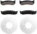 Rear Brakes and Rotors Kit for Chevy Silverado 1500 HD Classic 2007-2007 for Chevrolet Silverado 2500 1999-2004 3PCS Rear Disc Brake Rotors Semi-metallic Brakes Pads