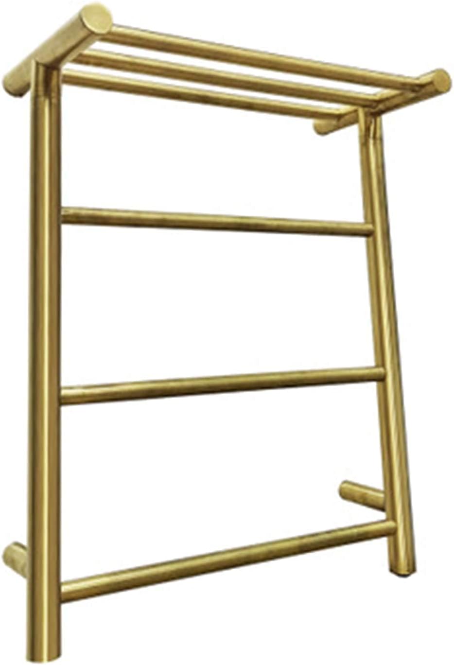 Towel Warmer 304 Stainless Steel Bathroom Toilet Heated Towel Rail Wall Mounted Electric Heating Towel Drying Rack Silver (Gold-Plug in