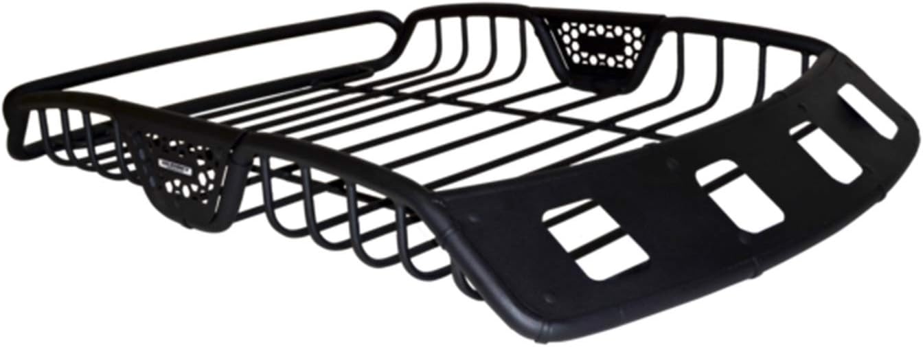 Go Rhino SR40 Roof Rack - Tubular Rack w/ 4X Light Mount Openings & Cross Bar Clamps | Mild Steel, Textured Black, L: 60' x W: 40' x H: 6' | 59047T
