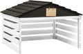 Robotic Lawn Mower Garage - Solid Firwood Weatherproof UV Resistant Outdoor Shed Protective Cover for Garden Tools and Charging Station Black and White 30.7 x 29.1 x 21.3 Inch