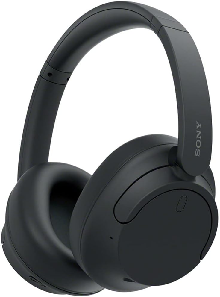 Sony WH-CH720N Wireless Noise Cancelling Headphone, Black Bundle with Wood Headphone Display Stand Secure Tabletop Holder/Gaming Headset Hanger