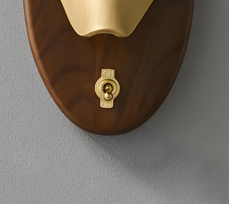 Brass Wood Wall Light E27 Bulb for Bedroom Parlor Stars Aisle Restaurant Gold Silver Copper Wall Lamp Sconce,Bathroom