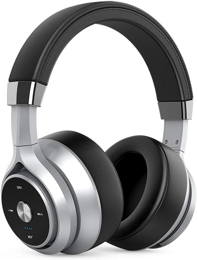 Bluetooth Wireless Headphones with Microphone Foldable Over Ear Bluetooth Soft Memory-Protein Earmuffs 5.0 Headset for Mobile Phone PC,Brown