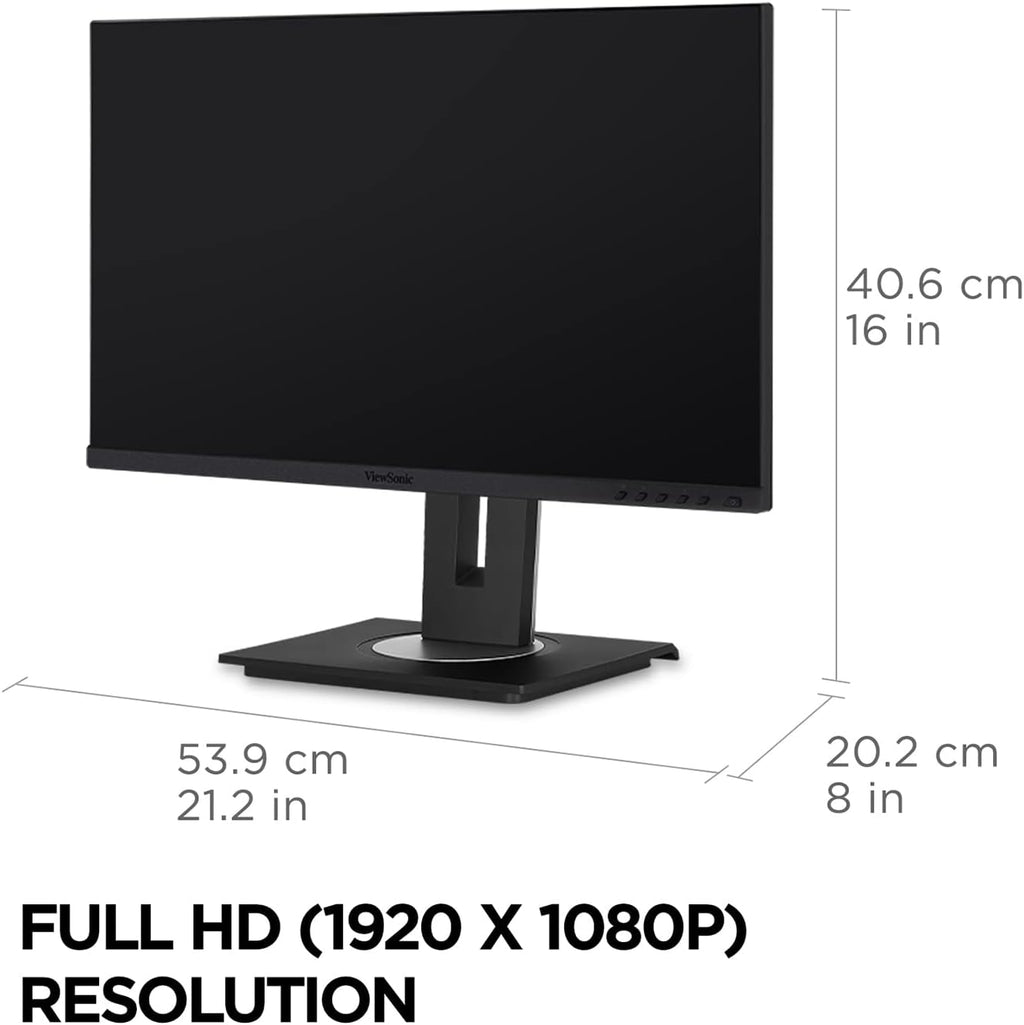 ViewSonic VG2456 24 Inch 1080p Monitor, IPS Display with 60W USB-C for Smooth Home and Office Productivity, Full Ergonomic Adjustability, RJ45, HDMI, and DisplayPort Inputs