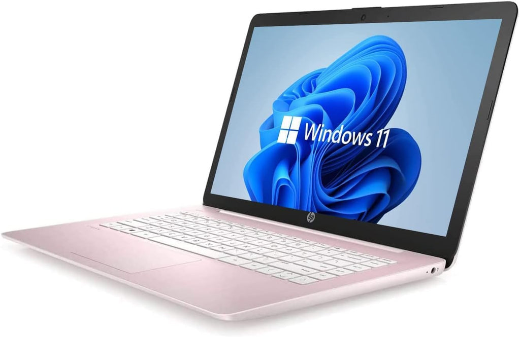 HP 14' HD Touchscreen Laptop, Windows 11, Intel Celeron Dual-Core Processor Up to 2.60GHz, 4GB RAM, 64GB SSD, Webcam, Dale Pink (Renewed)