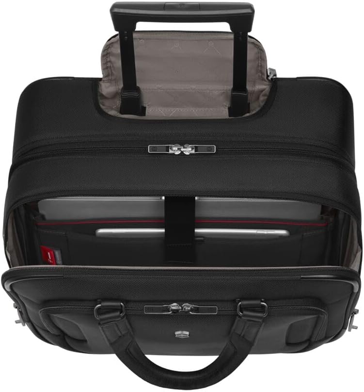 Victorinox Werks Traveler 7.0, Wheeled Briefcase, 2-Wheel Briefcase with 15.6' Laptop and 11'' Tablet Compartment, Black