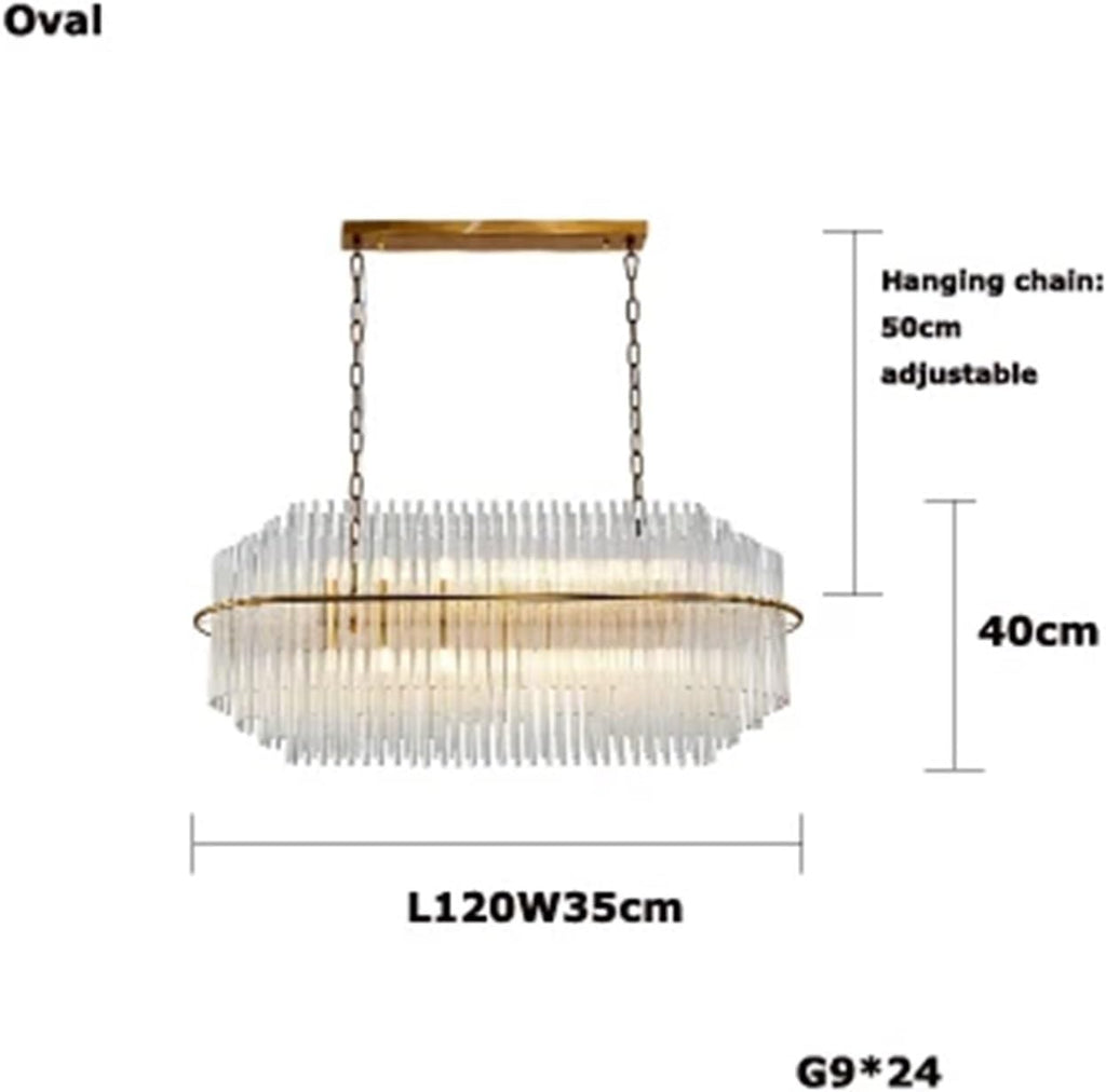 Round Oval Gold Silver Chrome Crystal Designer LED Chandelier Lighting Lustre Suspension Luminaire Lampen for Foyer Dinning Room,Dining Light Fixtures