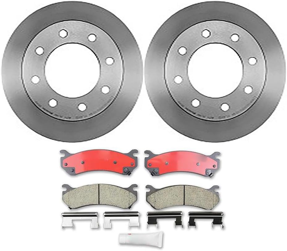 4Pcs Brakes Kit Rear Disc Brake Rotors Brakes Pads for Chevrolet Silverado 1500 HD 2001-2006 for Chevy Silverado 1500 HD 2001-2006 for Chevrolet Silverado 1500 HD Classic 2007-2007