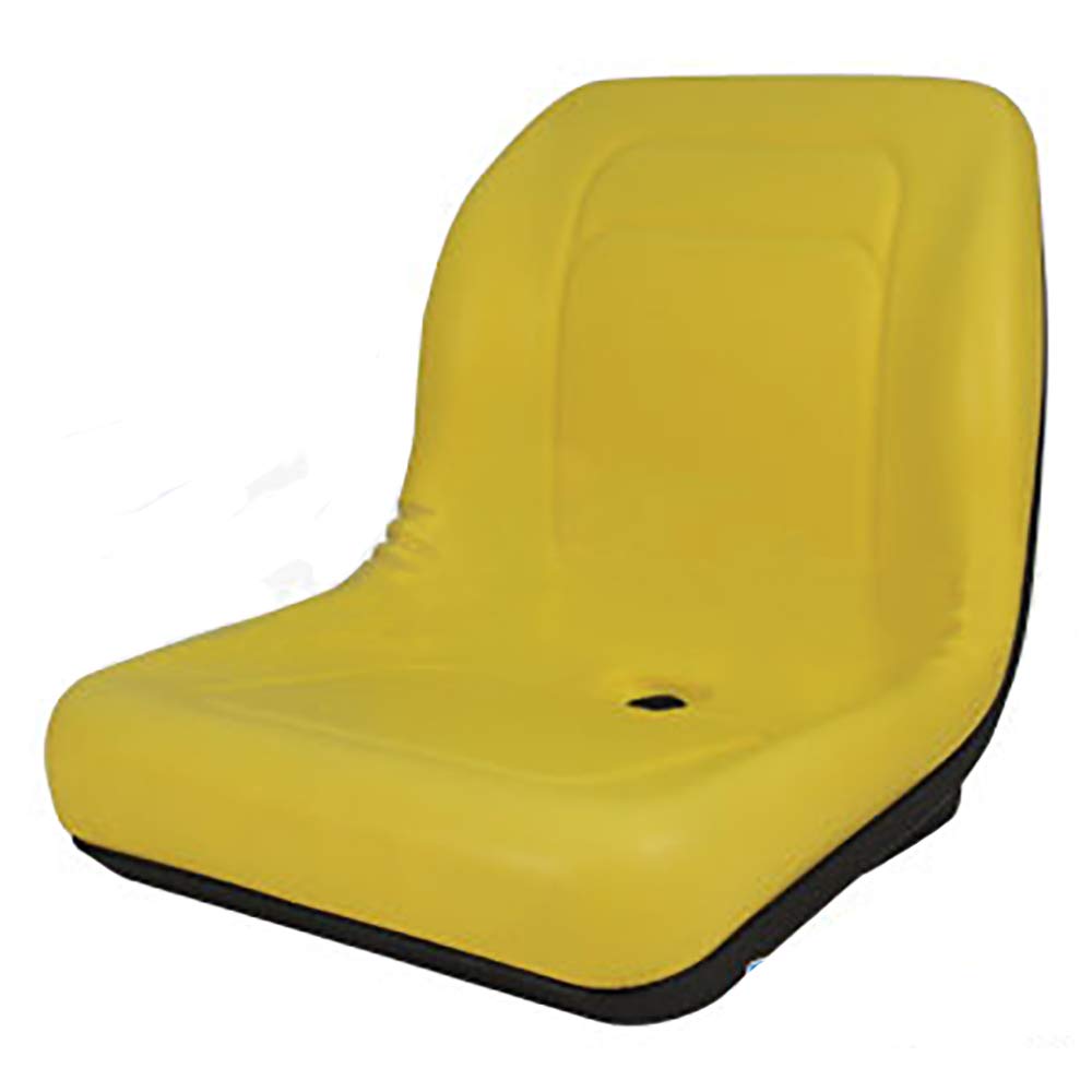 One New Yellow Vinyl Seat & Bracket Fits John Deere, Universal 240, 245, 260, 265, 285, 320, 445, 455, Compact, F710, Fits Gator, for GT Series Lawn Mowers, G100, LX172, LX173, LX176, Mower