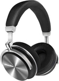 Wireless Bluetooth Headphones Active Noise Cancelling Wireless Stereo Foldable Headphones Soft Memory-Protein Earmuffs Deep Bass with Mic for PC/Cell Phones/TV,Black
