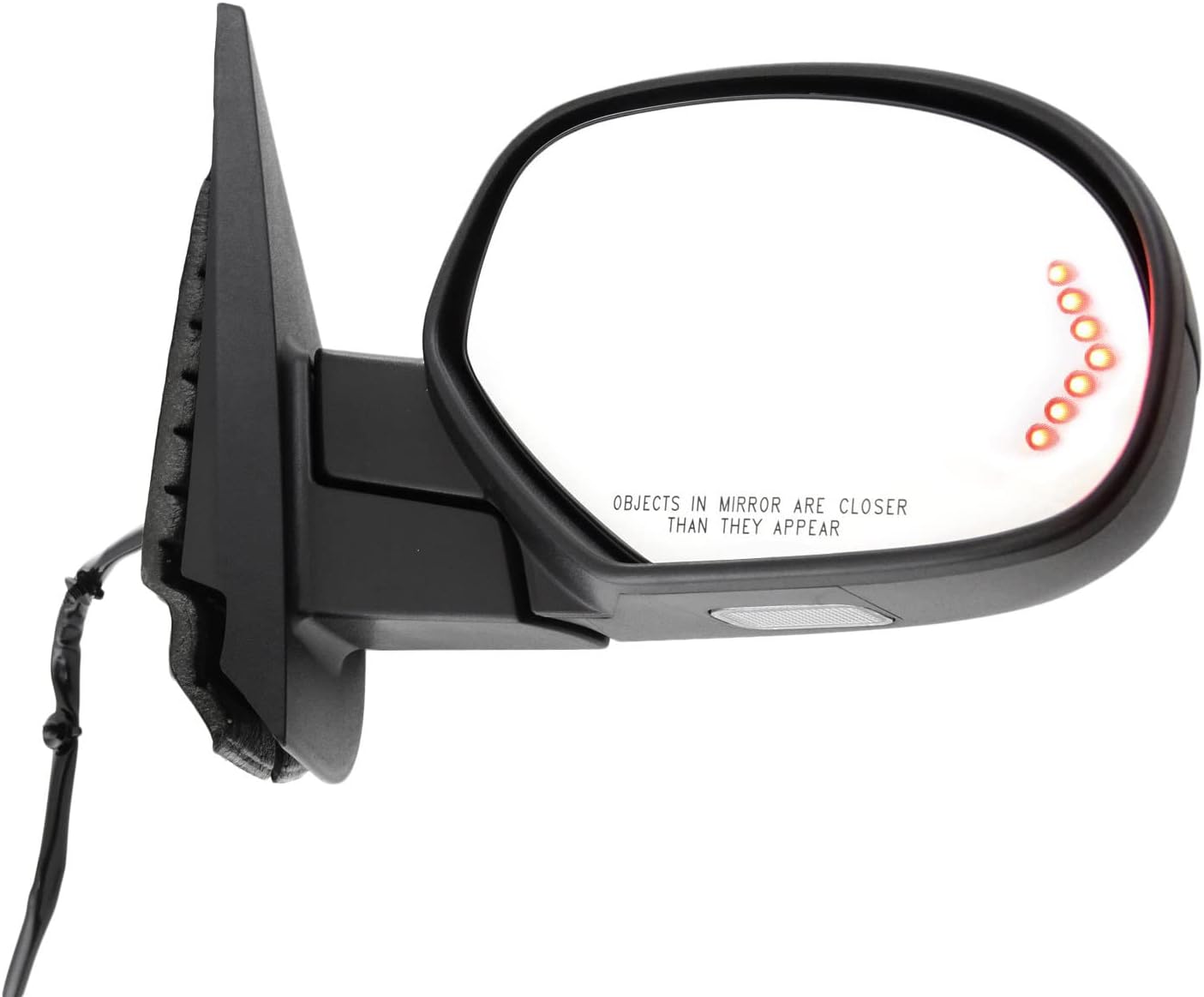 Kool Vue Right Power Heated Mirror for Chevrolet Silverado 1500 GMC Sierra 1500 2007-2013 Power Fold With Signal Light & Puddle Lamp; Without Blind Spot Monitor, Memory & Auto-Dim with 2 Caps New Body