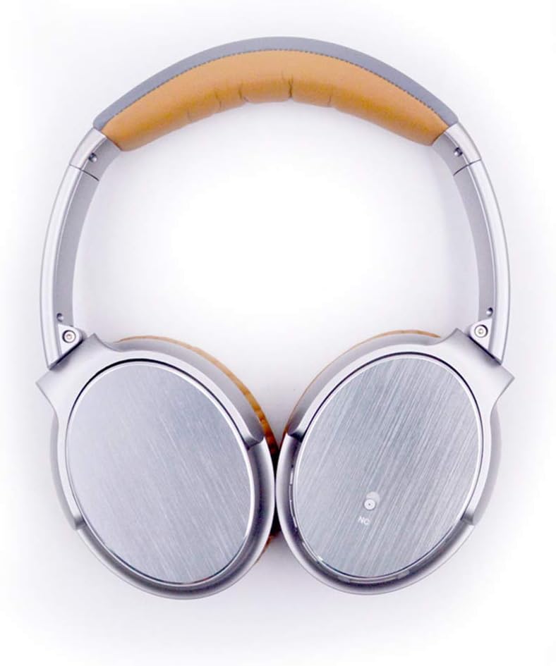 Wireless Bluetooth Headphones Stereo Foldable Headphonesactive Noise Cancelling Headphonem Deep Bass Soft Memory-Protein Earmuffs, with Mic for PC/Cell Phones/TV,Silver