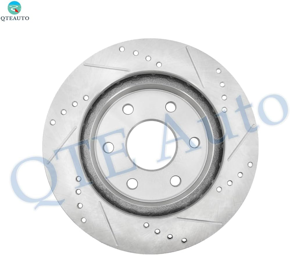 PM Auto Set of 6 Front 304.8mm Drilled Slotted Disc Brake Rotors-Ceramic Brake Pad kit Replacement For 2004-2008 Chevy Express 1500
