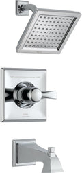 Delta Faucet Dryden 14 Series Single-Function Tub and Shower Trim Kit with Single-Spray Touch-Clean Shower Head, Chrome T14451 (Valve Not Included)