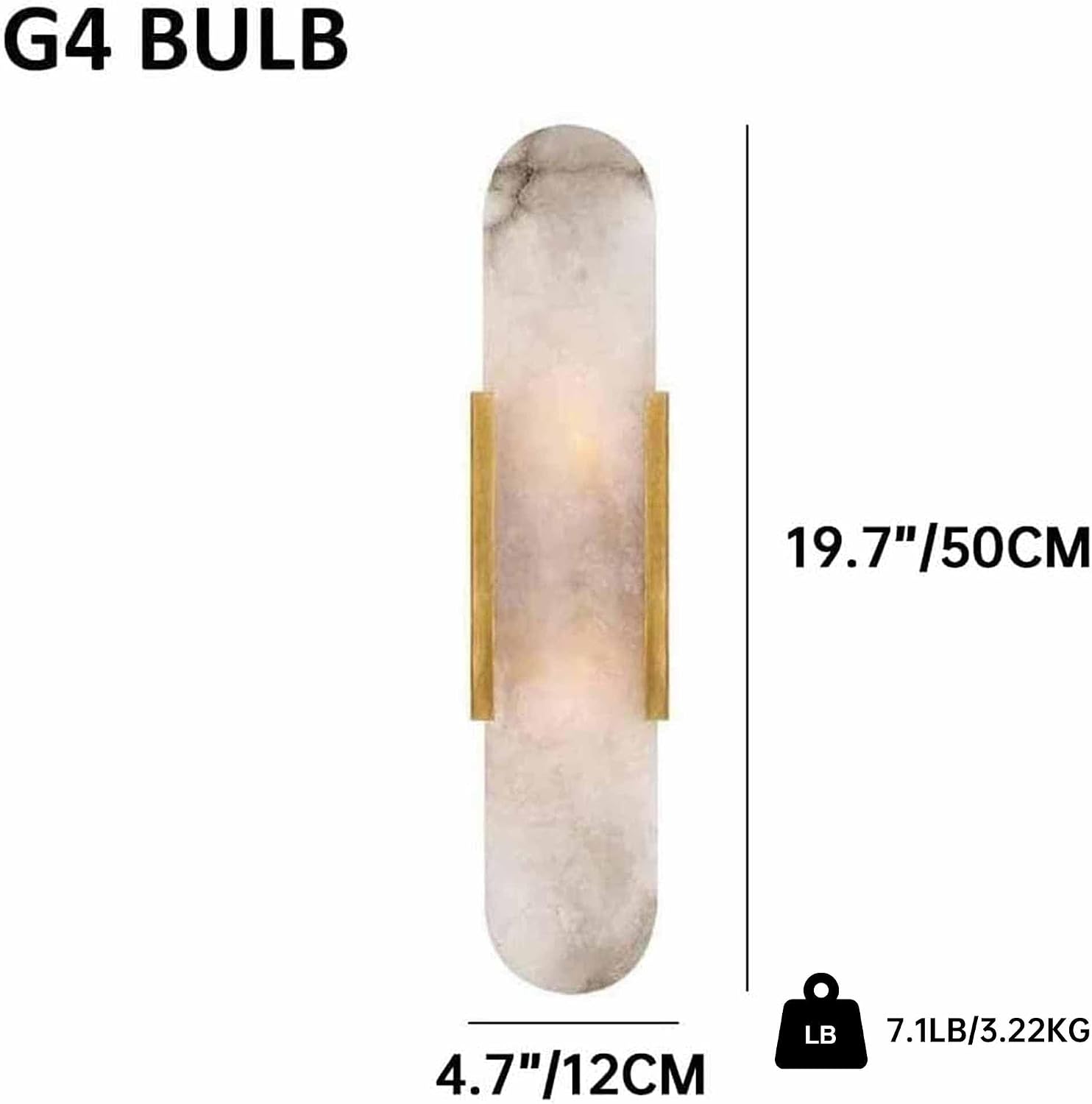 Natural Alabaster Wall Sconces Set of 2 Marble Wall Lamp Bathroom Vanity Light Fixtures Alabaster Sconce Lighting White Stone Wall Mount Lamp for Bedroom Living Room Hallway Stairs Kitchen