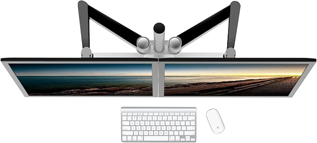 VERSADESK OmniView Dual Monitor Stand - Height Adjustable Arms for 24'-27' Screens - Desk Mount with 360° Rotation - VESA Compatible - Each Arm Supports up to 15lbs | Black
