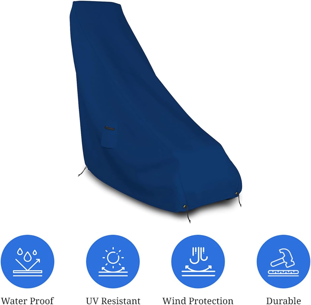 Lawn Mower Cover 18 Oz Waterproof - Customize Cover with Any Size - 100% Weather Resistant Grass Mower Cover with Air Pocket and Drawstring with Snug Fit (50' D x 25' W x 44' H, Blue)