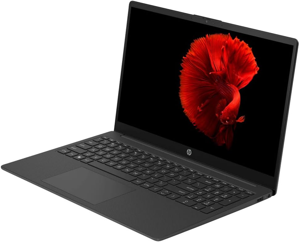 HP Essential 15.6' Laptop, Intel N200 4-Core Processor, Windows 11 Laptop 32GB RAM 384GB Storage (128GB SSD+256GB SD Card), Numeric Keypad, Camera Privacy Shutter, NLY Earphones, Black
