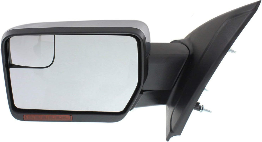 Kool Vue Driver & Passenger Side Power Heated Mirrors for Ford F-150 2011-2014 Power Fold With Signal Light, Memory & Puddle Lamp; Without Blind Spot Monitor Chrome