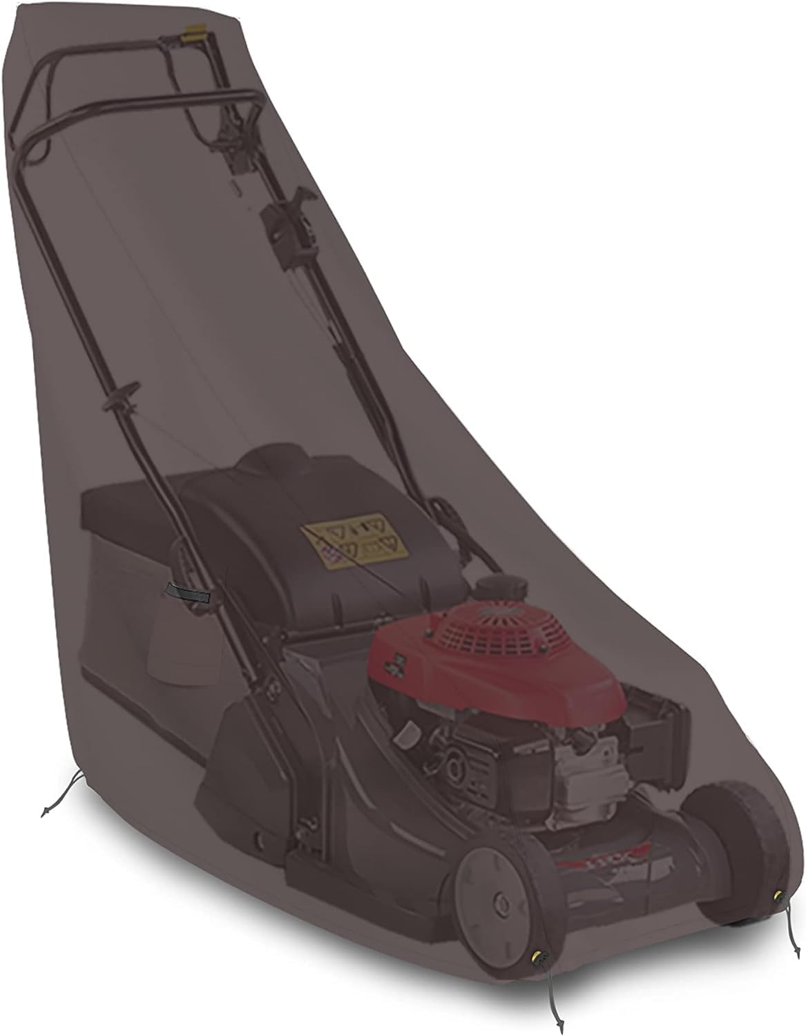 Lawn Mower Cover 18 Oz Waterproof - Customize Cover with Any Size - 100% Weather Resistant Grass Mower Cover with Air Pocket and Drawstring with Snug Fit (40' D x 20' W x 44' H, Coffee)