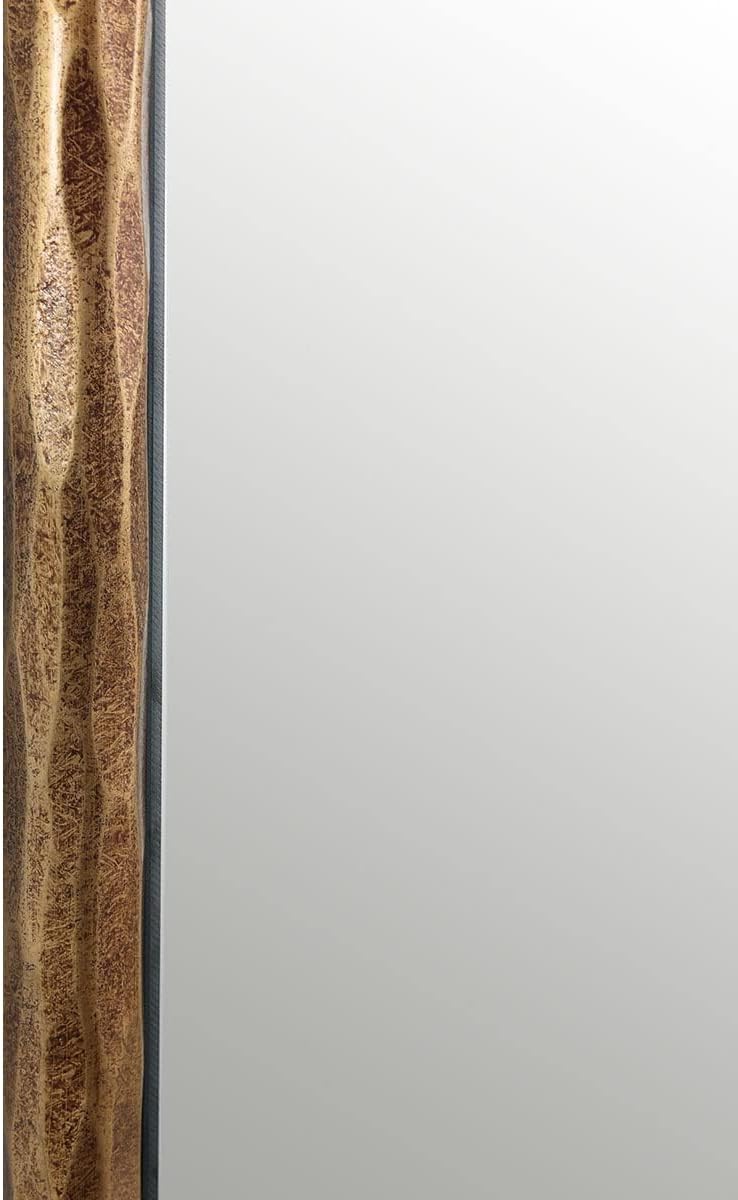 ANDY STAR Hand-Forged Gold Bathroom Mirrors for Wall, 24x30 Inch Vintage Solid Steel Metal Frame Bathroom Vanity Mirror, Antique Rounded Rectangle Wall Mirror, Hangs Horizontally or Vertically