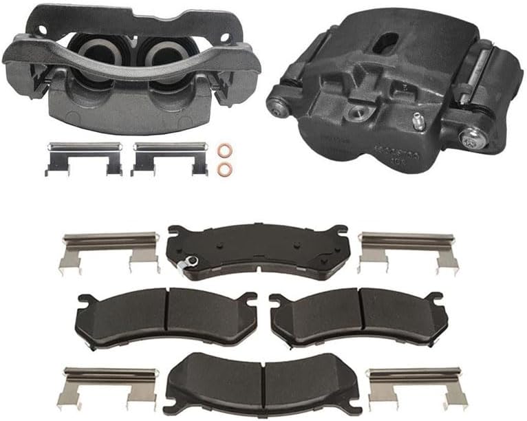 (4) Rear Brake Caliper with Brake Pads Kit Replacement for Chevy Silverado 1500 HD 2001-2006 for Chevrolet Silverado 2500 1999-2004 for Chevy Silverado 2500 1999-2004
