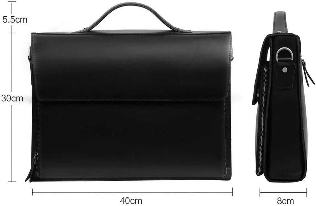 Leathario Leather Briefcase for Men Leather Laptop Bag Shoulder Messenger Bag Business Work Bag