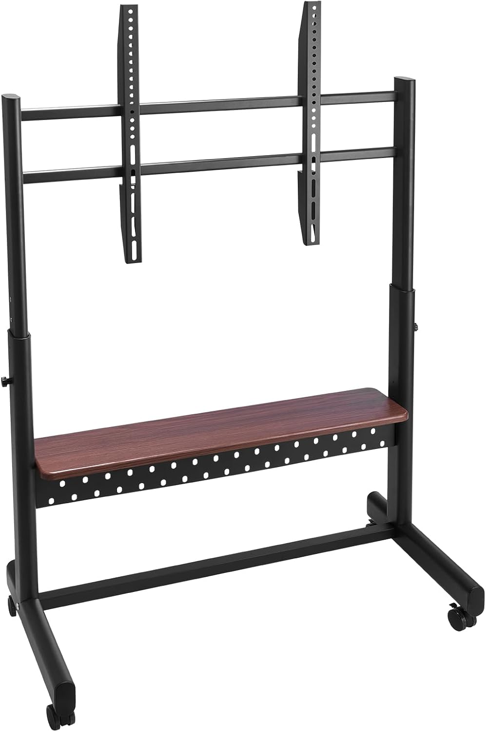 VEVOR Rolling TV Stand, Mobile TV Cart for 55-100 Inch Screens, Height Adjustable Portable Monitor Stand with Tray, Holds up to 205 lbs for Living Room, Bedroom, Office, Outdoor Max VESA 800 x 600 mm