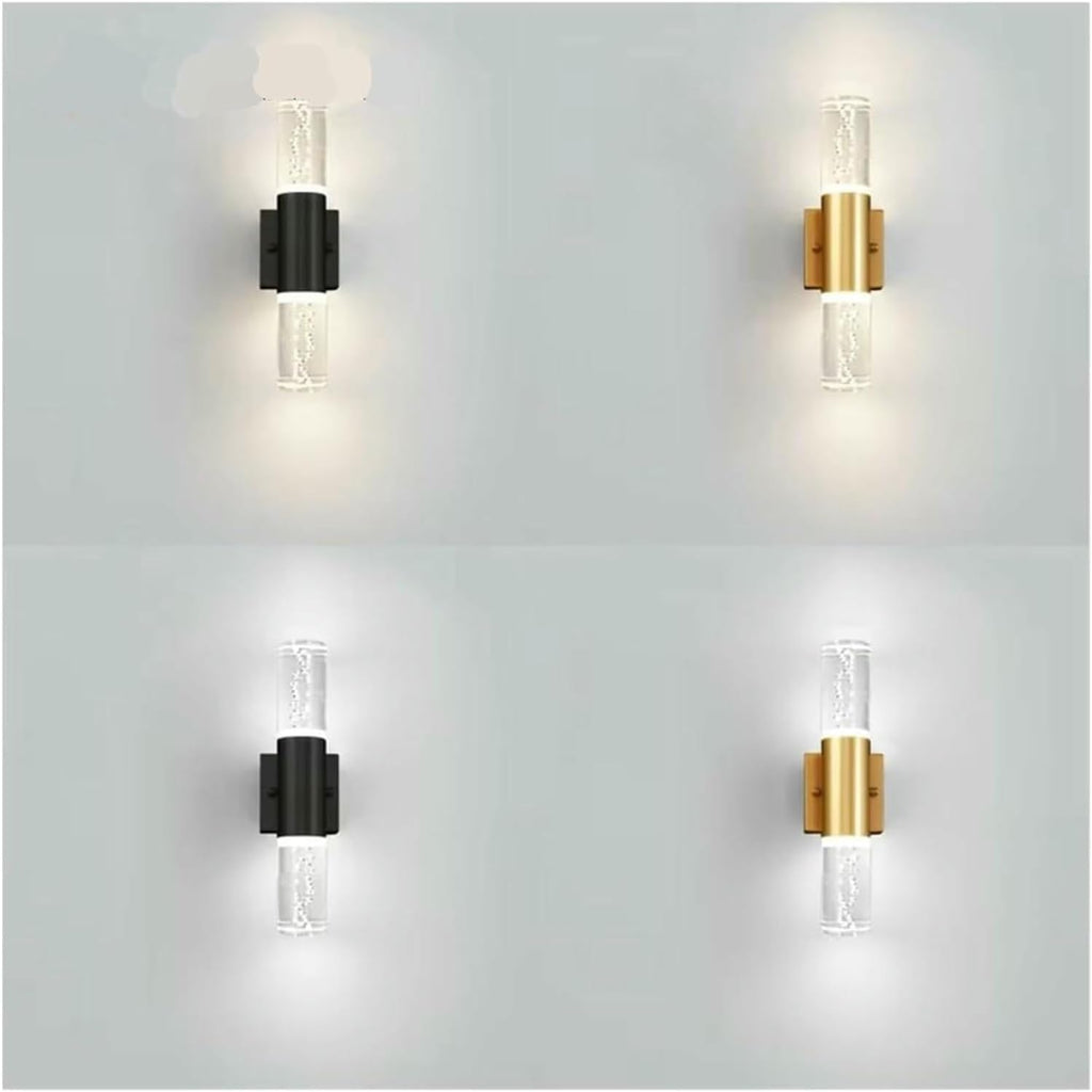 Wall Lamp Modern Bubble Crystal LED Wall Lamps Bathroom Dresser Living Room Bedroom Gold/Silver Sconces Indoor Decor Lighting Lustres(Gold,Warm Light)