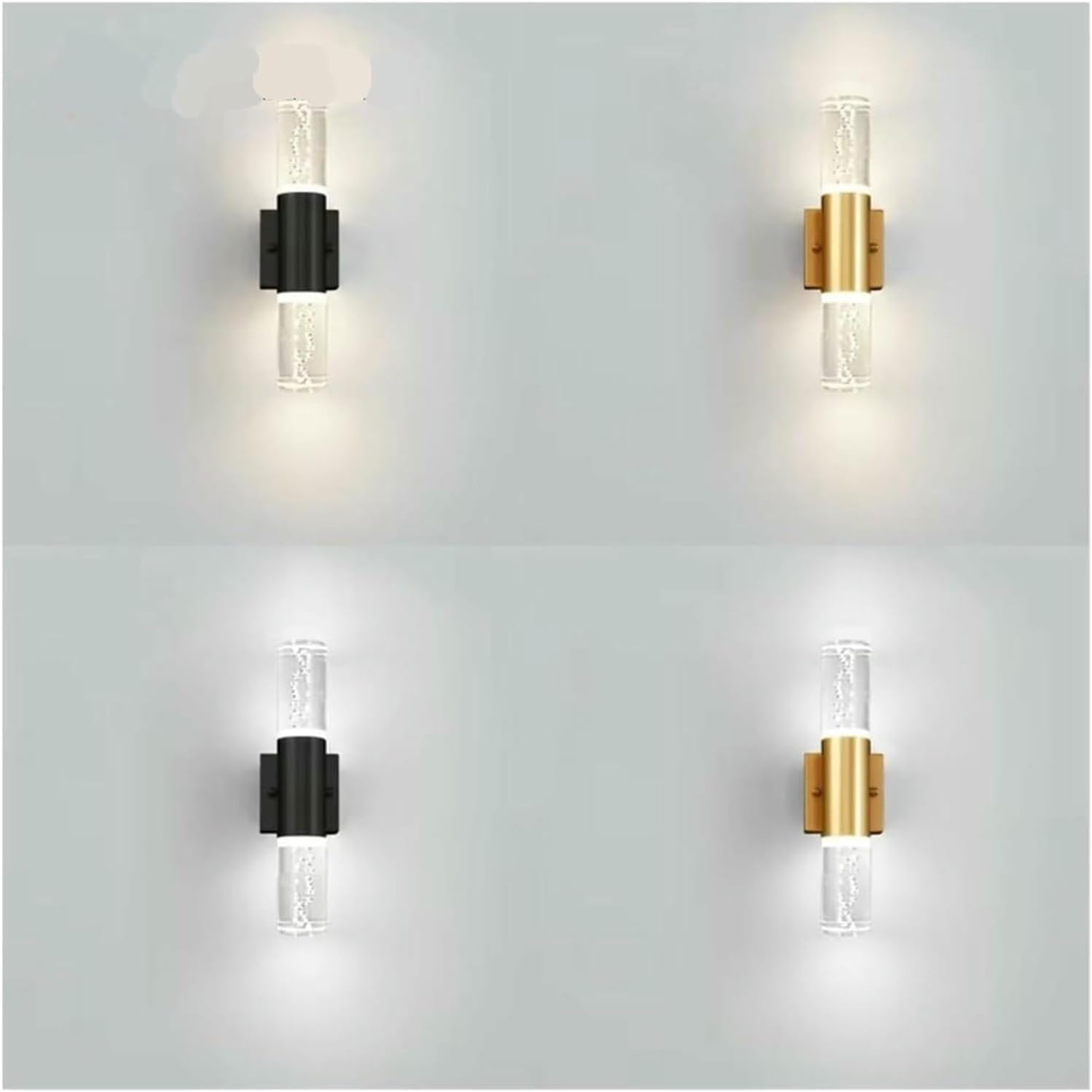 Wall Lamp Modern Bubble Crystal LED Wall Lamps Bathroom Dresser Living Room Bedroom Gold/Silver Sconces Indoor Decor Lighting Lustres(Gold,Warm Light)