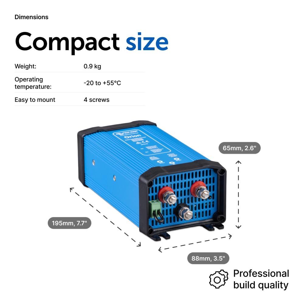 Victron Energy Orion 24/12-Volt 70 amp DC-DC Converter Non-Isolated, High Power