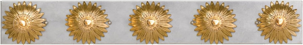 Crystorama Broche 5 Light Antique Gold + Antique Silver Bathroom Vanity