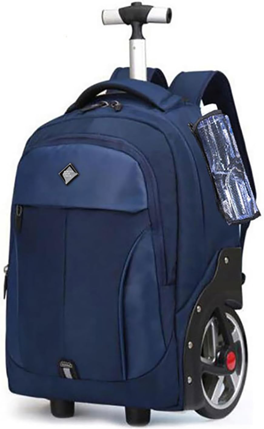 WMHYLYH 22 Inch Rolling Backpack, Waterproof Backpack with Wheels for Business and Travel Commuter, Carry on Laptop Backpack for Women and Adult Men (Blue)