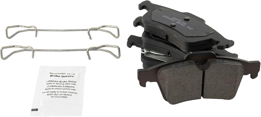 TRQ Performance Rear Brake Pad and Rotor Set Ceramic Solid Rotors Calipers Compatible with 2004-2005 Mazda 3