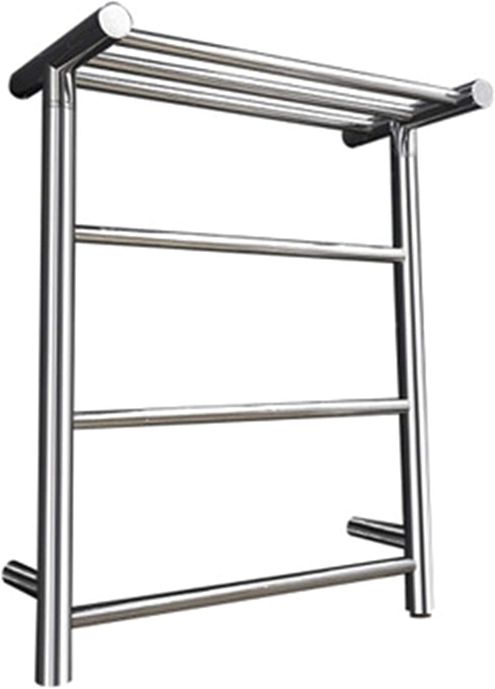 Towel Warmer 304 Stainless Steel Bathroom Toilet Heated Towel Rail Wall Mounted Electric Heating Towel Drying Rack Silver (Silver-Hard Wired