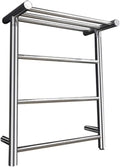 Towel Warmer 304 Stainless Steel Bathroom Toilet Heated Towel Rail Wall Mounted Electric Heating Towel Drying Rack Silver (Silver-Hard Wired