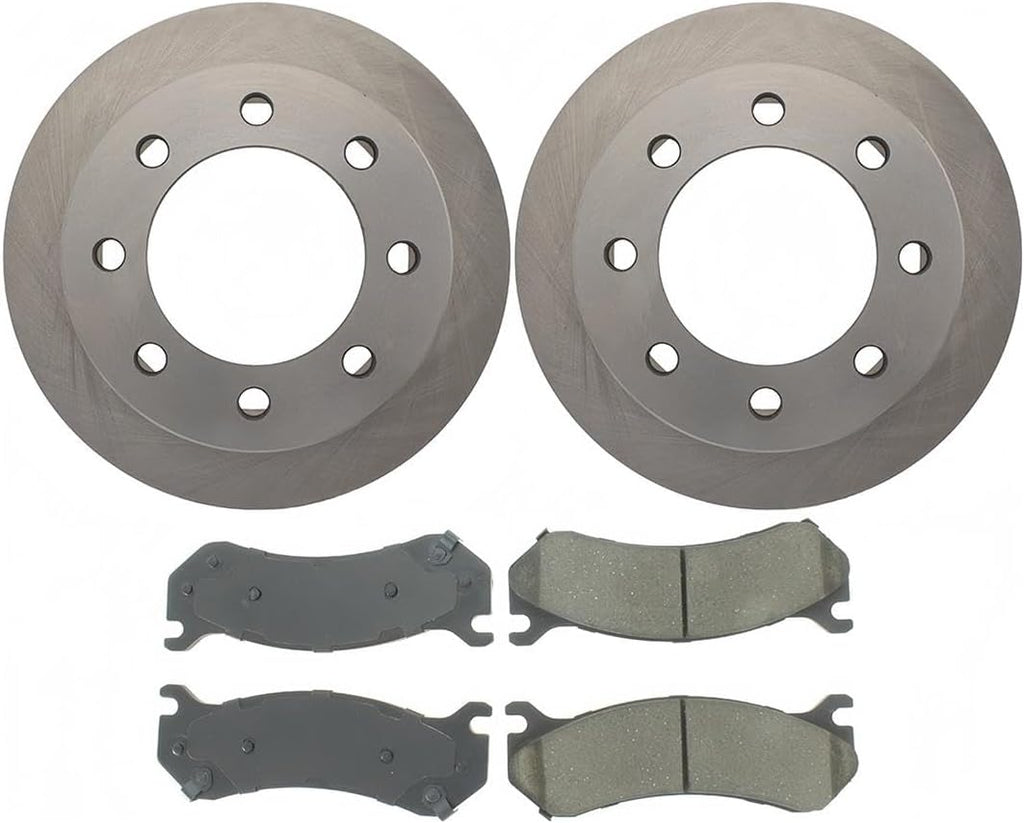 Rotor and Brake Pad Kit Rear 1PC Compatible with Chevy Silverado 1500 2004-2004 Compatible with Chevrolet Silverado 2500 1999-2009 Compatible with Chevy Silverado 2500 1999-2009