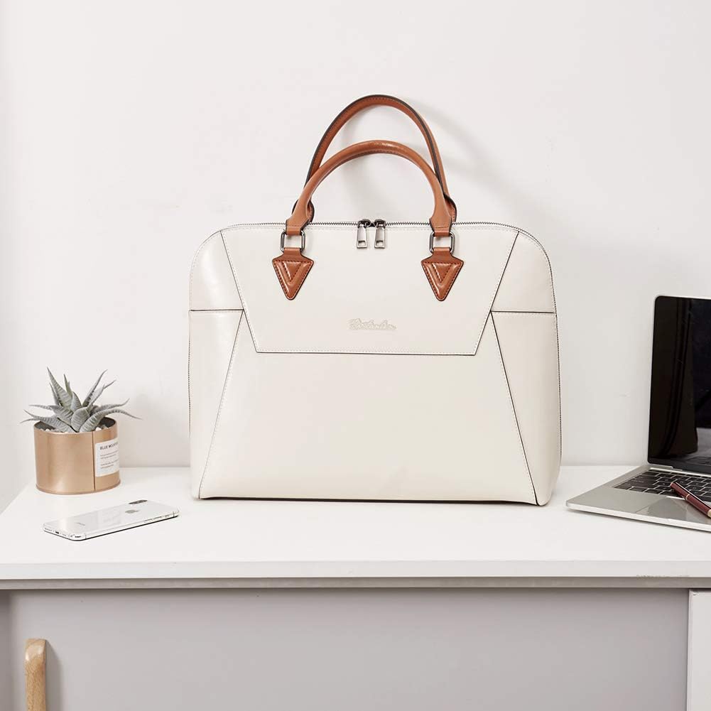 BOSTANTEN Briefcase for Women Leather 15.6 inch Laptop Shoulder Bag Office Work Crossbody Handbag