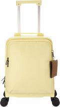 Carry On Luggage with Cup Holder,16 Inch Hard Shell Suitcases with 4 Spinner Wheels, Cabin Bag Wheeled Bag Airline Approved,Expandable Carry-ons Yellow