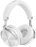 Wireless Bluetooth Headphones Active Noise Cancelling Wireless Stereo Foldable Headphones Soft Memory-Protein Earmuffs Deep Bass with Mic for PC/Cell Phones/TV,White