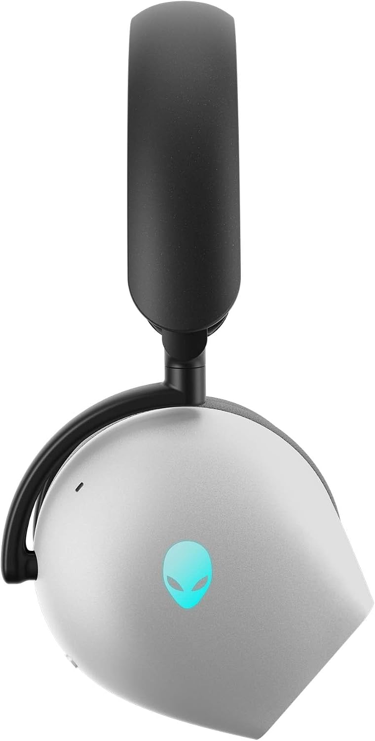 Alienware AW920H Tri-Mode Wireless Gaming Headset - Dolby Atmos Virtual Surround Sound, Active Noise Cancelling, AI-driven Noise-Cancelling microphone, USB-C Wireless Dongle - Lunar Light, Large