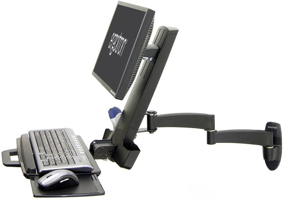 Ergotron – 200 Series Combo Monitor Arm, VESA Wall Mount – for Monitors Up to 24 Inches, 6 to 18 lbs – Black