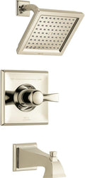 Delta Faucet Dryden 14 Series Single-Function Tub and Shower Trim Kit with Single-Spray Touch-Clean Shower Head, Polished Nickel T14451-PN (Valve Not Included)