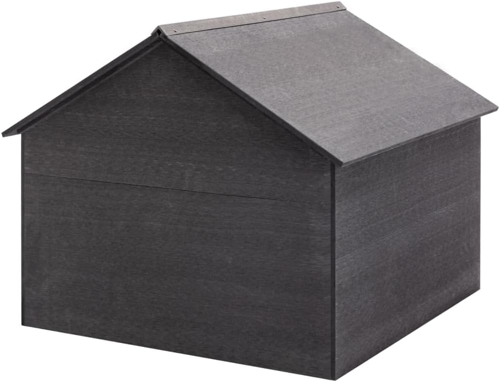 Robotic Lawn Mower Garage - Durable Wood Plastic Composite Weatherproof UV Resistant Outdoor Shed Protective Cover for Garden Tools Grey 31.5 x 31.5 x 27.6 Inch