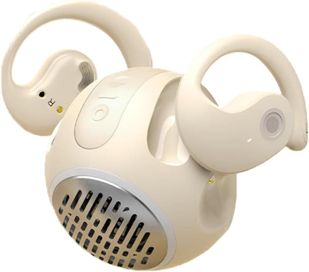 Open Ear Headphones Wireless Bluetooth 5.4 Wireless Sports Earbuds,Audio + Earphones in one,ENC Call Noise Cancellation On Earbuds IPX5 Waterproof for Sports,Driving,Office,Beige