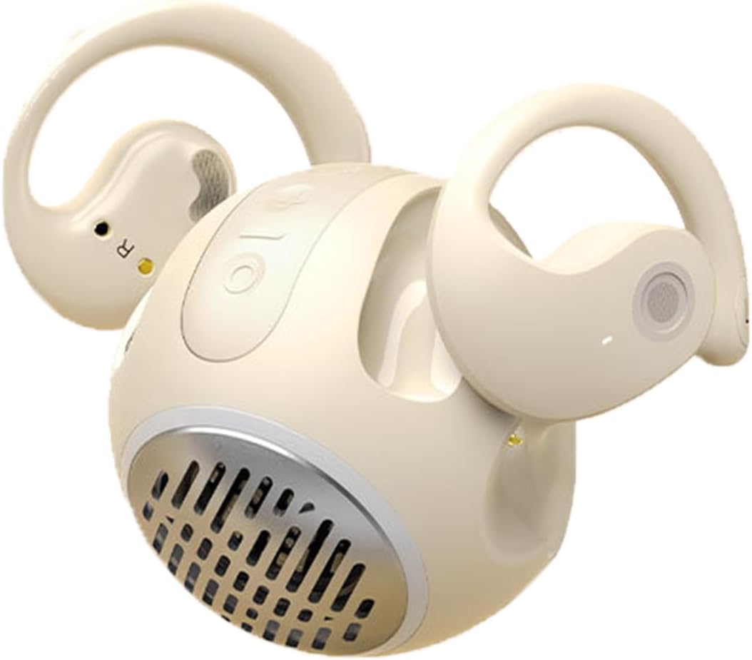 Open Ear Headphones Wireless Bluetooth 5.4 Wireless Sports Earbuds,Audio + Earphones in one,ENC Call Noise Cancellation On Earbuds IPX5 Waterproof for Sports,Driving,Office,Beige