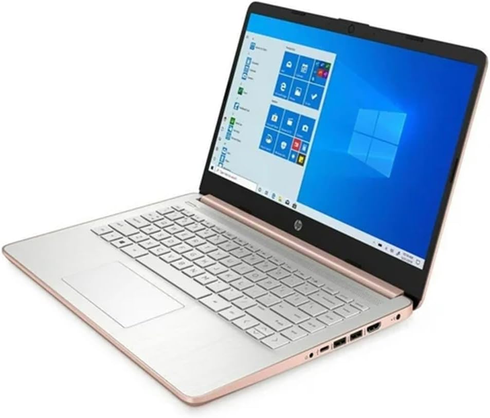 HP 14 Laptop, Intel Celeron N4020, 4 GB RAM, 64 GB Storage, 14-inch HD Touchscreen, Windows 11 Home, Thin & Portable, 4K Graphics, One Year of Microsoft 365 (14-dq0070nr, Pale Rose Gold)