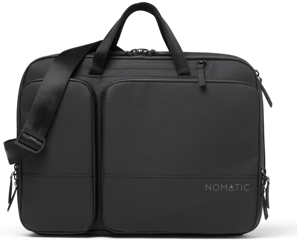 NOMATIC Laptop Bag: Slim Messenger Bag with RFID Pocket, Tech Organizer, Water-Resistant Zippers - 11-13.5L Expansion Design & Laptop Compartment for Work, Travel, or Daily Commute